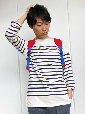 SAINT JAMES （セント ジェームス）NAVAL ボーダーカットソー（ホワイト×ネイビー）