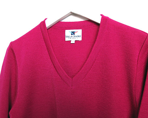 VAL de SAIRE(バル デ セール)Vネック プルオーバーニット(ピンク) VAL de SAIRE(バル デ セール)Vネック プルオーバーニット(ピンク)