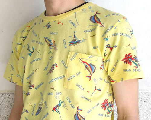 FilMelange（フィルメランジェ）「ALEX」　ポケットTシャツ（イエロー）