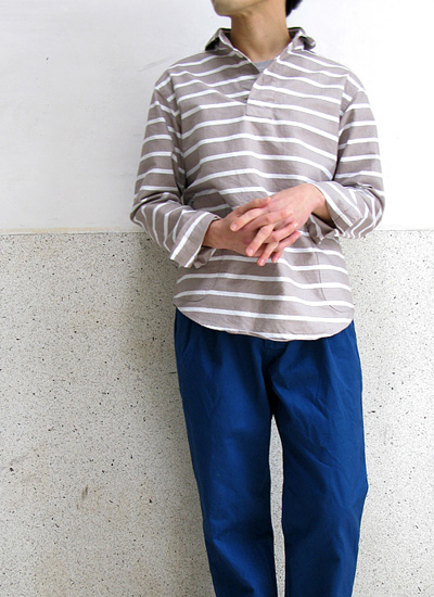 LOLO（ロロ）定番プルオーバー ボーダーシャツ（グレー）