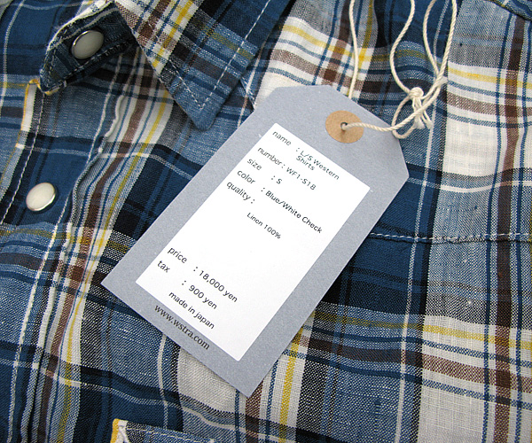 FUJITO（フジト） L/S ウエスタンシャツ（ブルー×ホワイトチェック）