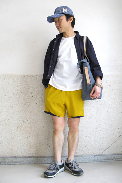 FilMelange（フィルメランジェ） 「BRYANT」メッシュショーツ（ディープネイビー×カレッジイエロー）