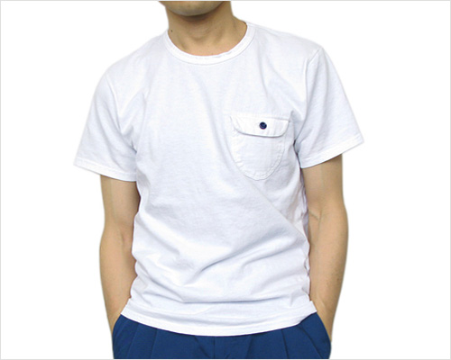 EEL（イール） 陶器釦のポケTEE（ホワイト）