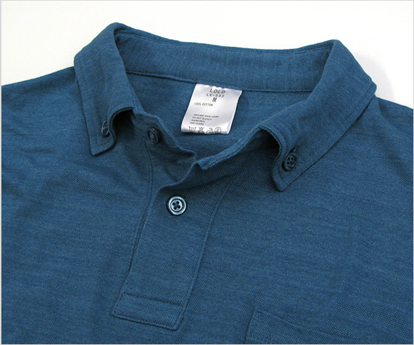 LOLO（ロロ）スモーキー鹿の子 B.D 半袖Tシャツ（ブルー）