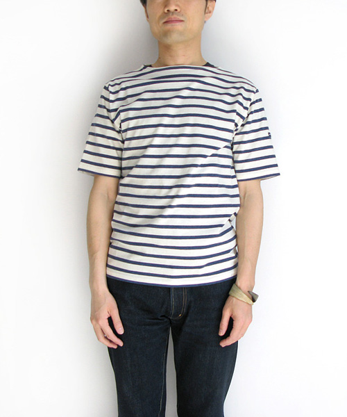 SAINT JAMES （セント ジェームス）PIRIAC ボーダーカットソー（生成り×インディゴ）