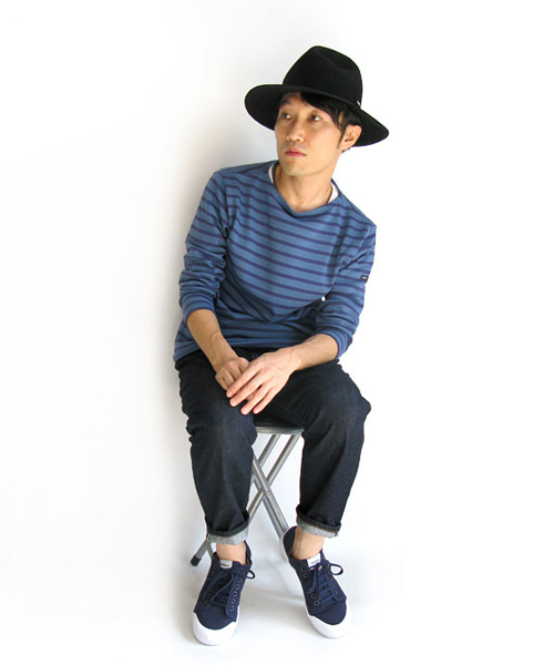 SAINT JAMES (セント ジェームス)OUESSANT ボーダーカットソー(ブルー×ダークブルー)