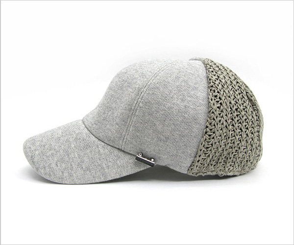 MANIERA (マニエラ)スウェット×ニット コンビネーションキャップ with JUST FIT（杢グレー）