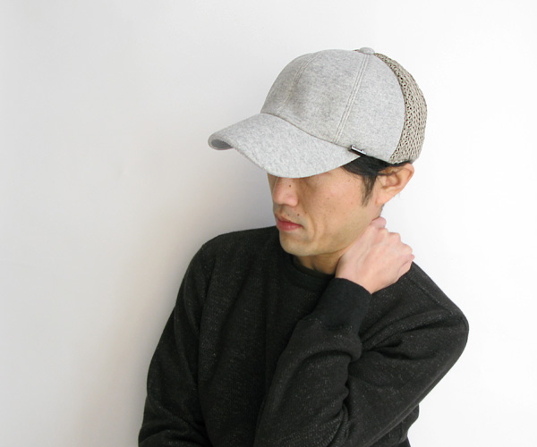 MANIERA (マニエラ)スウェット×ニット コンビネーションキャップ with JUST FIT（杢グレー）
