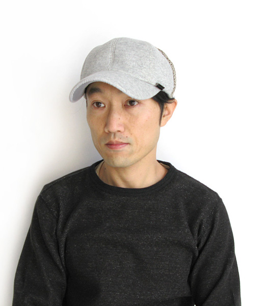 MANIERA (マニエラ)スウェット×ニット コンビネーションキャップ with JUST FIT（杢グレー）