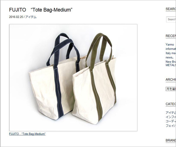 FUJITO　“Tote Bag-Medium”