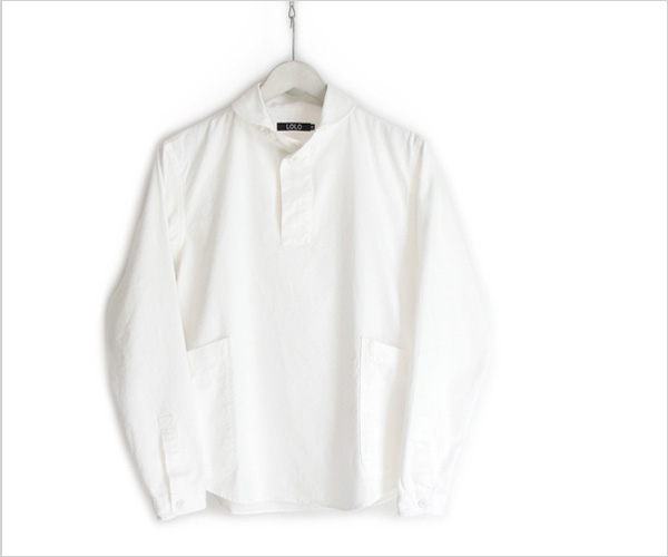 LOLO（ロロ）定番プルオーバーシャツ（ホワイト）