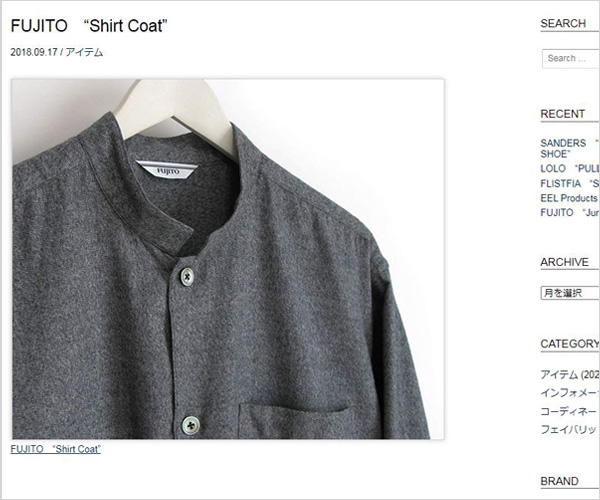 【First】FUJITO　“Shirt Coat”