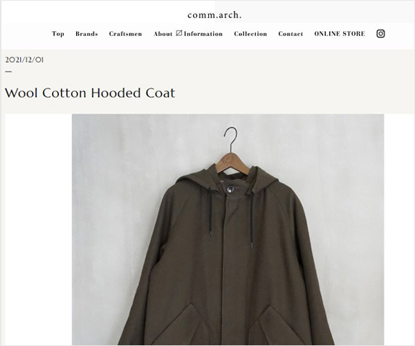 about　“Wool Cotton Hooded Coat”