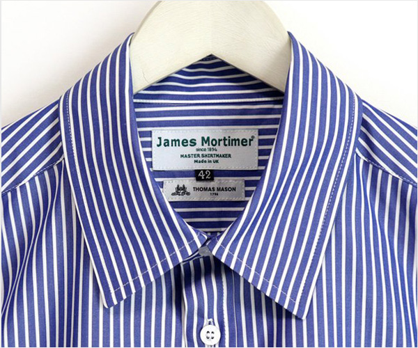 James Mortimer（ジェームスモルティマー）レギュラーカラー リラックスシャツ（ブルーストライプ）