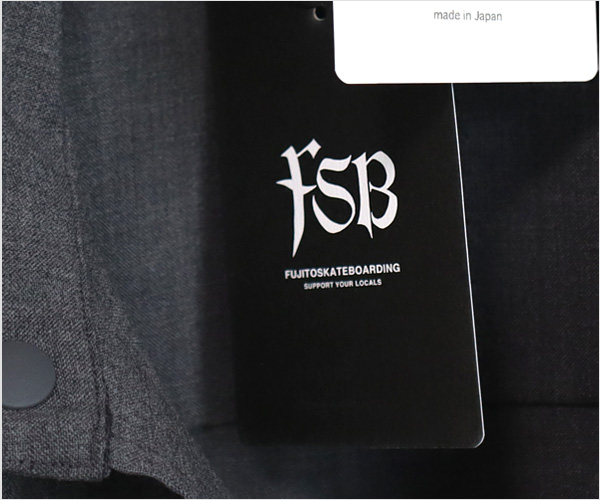FSB（フジトスケートボーディング）スナップボタンシャツ（チャコール）
