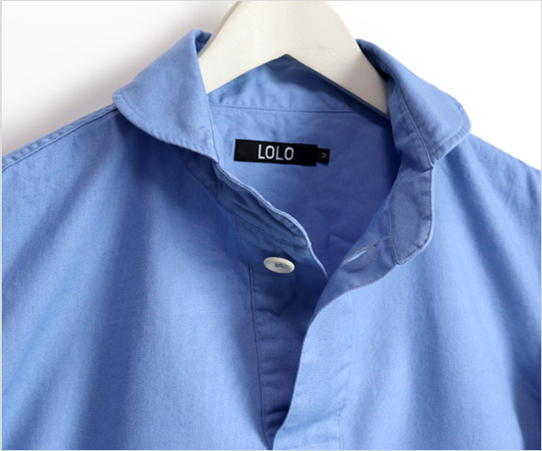 LOLO（ロロ）定番プルオーバーシャツ（ブルー）
