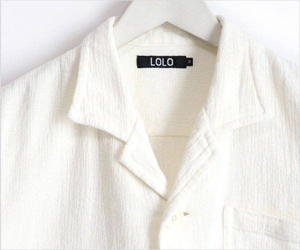 LOLO（ロロ）綿麻パナマ 半袖開襟シャツ