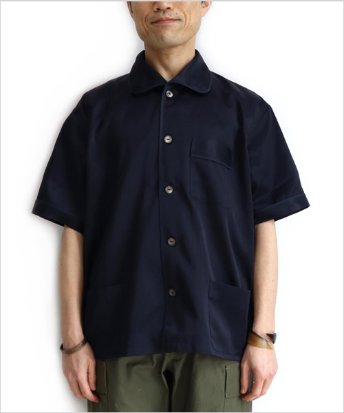 FUJITO（フジト）S/S パジャマシャツ（ネイビー）