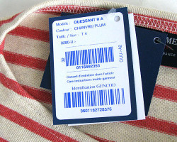 SAINT JAMES　“OUESSANT”　CHANVRE/PLUM 霜降りベージュ×プラム