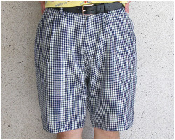 EEL（イール）クレープショーツ（ネイビーギンガム）