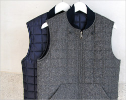 FUJITO(フジト) リバーシブル キルティングベスト(ダークグレー)