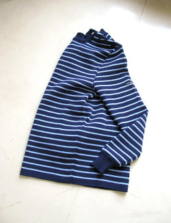 SAINT JAMES (セント ジェームス)MATELOT ショルダーボタンニット(インディゴ×ライトブルー)