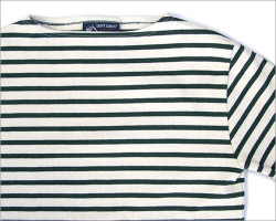 SAINT JAMES （セント ジェームス）OUESSANT ボーダーカットソー（生成り×グリーン）