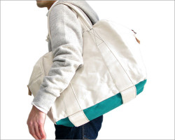 FUJITO（フジト） ボストンバッグ（ナチュラル×グリーン）