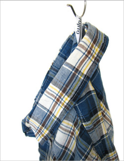 FUJITO（フジト） L/S ウエスタンシャツ（ブルー×ホワイトチェック）