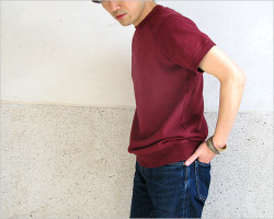 FUJITO（フジト） ハーフスリーブ スウェット（バーガンディ）