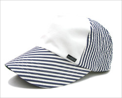 MANIERA (マニエラ) シアサッカー セレブキャップ（ネイビー）