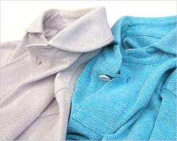 LOLO（ロロ）綿麻シャンブレー鹿の子 LOLOポロ