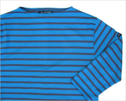 SAINT JAMES （セント ジェームス）MORLAIX 3/4 ボーダーカットソー（スチールブルー×ブルー紫）