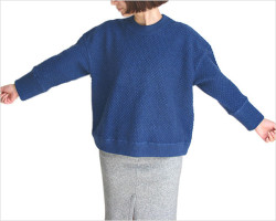 【WOMEN'S】FilMelange（フィルメランジェ）「PHILINA」 クルーネックプルオーバー（ブルー）