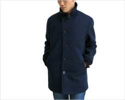 Honnete（オネット） ステンカラーコート（ネイビー）