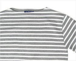 SAINT JAMES（セント ジェームス）OUESSANT ボーダーカットソー（杢グレー×ホワイト）