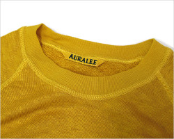 【WOMEN'S】AURALEE（オーラリー） リネンスウェット ハーフスリーブ　プルオーバー（オレンジ）