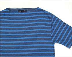 SAINT JAMES (セント ジェームス)PIRIAC ボーダーカットソー(霜降りブルー×水色)