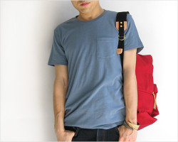 FilMelange(フィルメランジェ)「SUNNY」 ポケットTシャツ(リバーブルー)