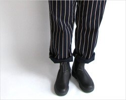 Yarmo（ヤーモ）バックベルト ワークパンツ（ブッチャーストライプ）