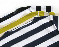 SAINT JAMES （セント ジェームス）OUESSANT ワイドボーダーショートスリーブ（ホワイト×ネイビー）