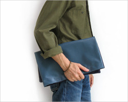 FUJITO（フジト） レコードショップ バッグ（ブルー×ネイビー）