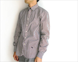 KHONOROGICA（コノロジカ） プレミアムコットン ベーシックシャツ（ブラックストライプ）