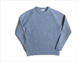 FUJITO（フジト） クルーネック リブニット セーター（サックス）