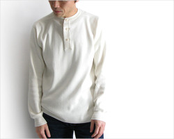 FUJITO(フジト) ヘンリーネック セーター(ホワイト)