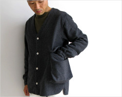 LOLO（ロロ）起毛シャンブレー Bagポケット カーデシャツ