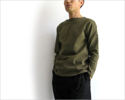 SAINT JAMES（セント ジェームス）OUESSANT ソリッドカットソー（カーキ）