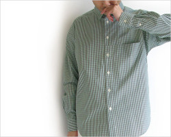 EEL Products（イール プロダクツ）パレットシャツ（グリーンギンガム）