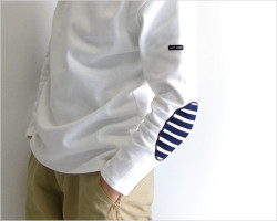 SAINT JAMES（セント ジェームス）OUESSANT エルボーパッチ（ホワイト）