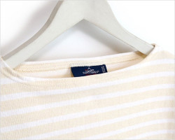 SAINT JAMES（セント ジェームス）OUESSANT ボーダーカットソー（生成り×ホワイト）